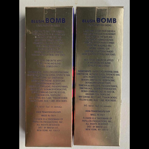 FLOWER Beauty Blush Bomb Color Drops for Cheeks Bitten BB5 2-pack Liquid Blush - Picture 3 of 3